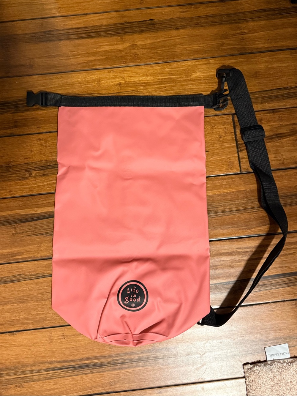 Life Is Good Coral Pink Waterproof Roll-Top Dry Bag